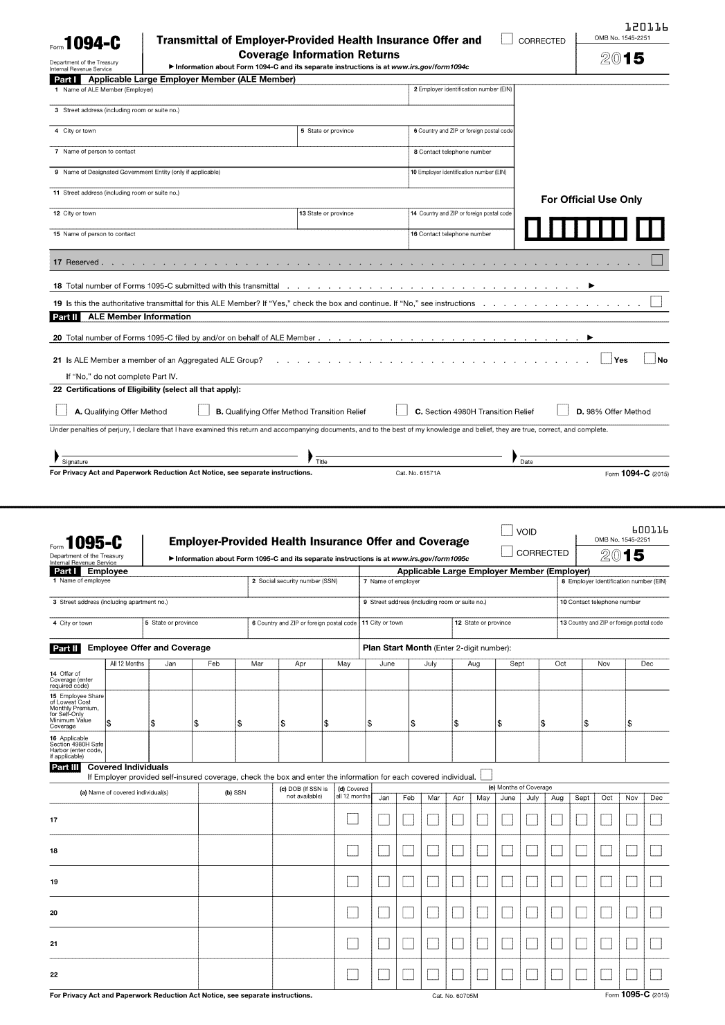 1094-C and 1095-C Form