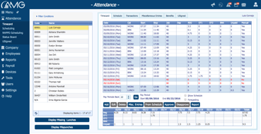 Employee worked hours and wages